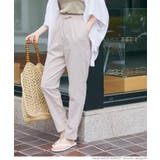 ［Lt.Beige］ | 麻風コットンテーパードパンツ | coca
