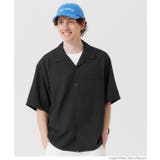 ［Black］ | メンズシアサッカーストライプ開襟シャツ | coca