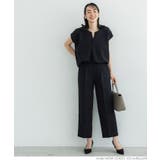 ［Black］ | セットアップ対応タックワイドパンツ | coca