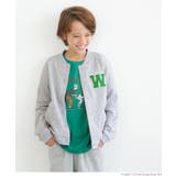 ［Gray］ | キッズ ワッペン付き裏毛ブルゾン | coca
