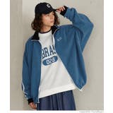 ［Blue］ | フリース刺繍トラックジャケット | coca