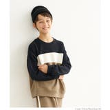 ［Black］ | キッズ 裏毛配色プルオーバー | coca
