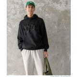 ［Black］ | 裏起毛ロゴ刺繍パーカー | coca