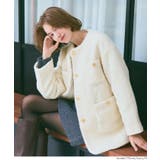［Ivory］ | プードル金釦ノーカラーコート | coca