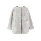 プードル金釦ノーカラーコート | coca | 詳細画像3