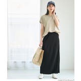 ［Brown］ | 【新色追加！】ランダムリブロングIラインスカート | coca