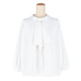 【セレモニー・紫外線カット】ボウタイ風アクセ付きブラウス | coca | 詳細画像2 