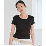 ［Brown］ | とろみリブUネックTシャツ レディース | coca