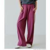［Dk.pink］ | 【新色追加/3サイズ展開】カットジョーゼットサイドラインパンツ | coca