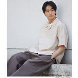 ［Lt.beige］ | リネンブレンド開襟半袖シャツ メンズ レディース | coca