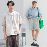リネンブレンド開襟半袖シャツ メンズ レディース | coca | 詳細画像1