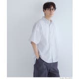 ［B］ | タイプライターストライプ半袖シャツ メンズ | coca