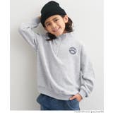 ［Lt.gray］ | 裏毛ハーフジップワンポイント刺繍トップス | coca