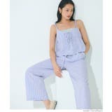 ［Blue］ | オックスストライプワイドパンツ レディース | coca