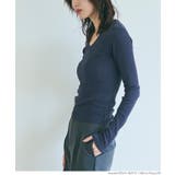 ［Navy］ | リブＶネックトップス レディース | coca