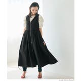 ［Black］ | Vネックジップアップドレス レディース | coca