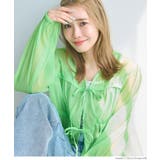 ［Green］ | シアーリボンギャザーブラウス レディース | coca