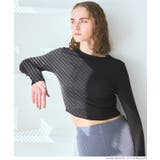 ［Black］ | リブクロップドトップス レディース | coca