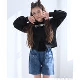 ［Black］ | レースアップロゴトップス キッズ | coca