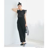 ［Black］ | ウエストシャーリングサロペット | coca