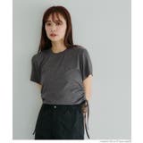 ［Charcoal］ | リブドローストリングトップス レディース | coca