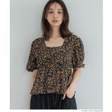 ［Black］ | ビンテージレーヨンフラワーブラウス レディース | coca