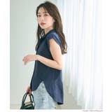 シボサテンライクノースリーブラウンドシャツ レディース | coca | 詳細画像6