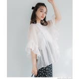 ［White］ | 【一枚で着映え◎】袖フリルシアーブラウス | coca