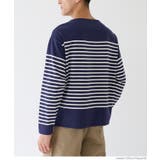 ヘビーウェイトパネルボーダーボートネックロンT メンズ | coca | 詳細画像5