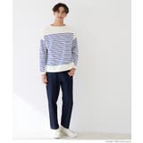 ヘビーウェイトパネルボーダーボートネックロンT メンズ | coca | 詳細画像9