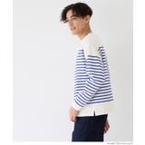 ヘビーウェイトパネルボーダーボートネックロンT メンズ | coca | 詳細画像10