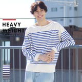 ヘビーウェイトパネルボーダーボートネックロンT メンズ | coca | 詳細画像1