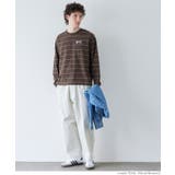 ［Brown］ | ボーダーワッペンロンT メンズ | coca