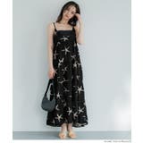 ［Black］ | 柄ティアードワンピース レディース | coca