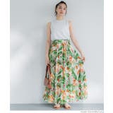 レーヨンリーフ柄フレアスカート レディース | coca | 詳細画像11