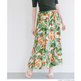 レーヨンリーフ柄フレアスカート レディース | coca | 詳細画像13