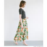 レーヨンリーフ柄フレアスカート レディース | coca | 詳細画像15