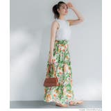 レーヨンリーフ柄フレアスカート レディース | coca | 詳細画像9