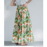 レーヨンリーフ柄フレアスカート レディース | coca | 詳細画像10