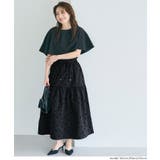 フロッキープリントティアードスカート | coca | 詳細画像17 
