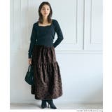 フロッキープリントティアードスカート | coca | 詳細画像7 