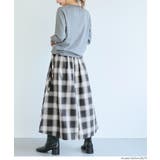 トラッドな雰囲気漂うチェック柄が映える、ラップデザインロングスカート | coca | 詳細画像15