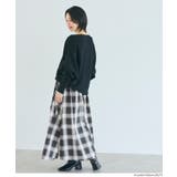 トラッドな雰囲気漂うチェック柄が映える、ラップデザインロングスカート | coca | 詳細画像17