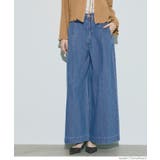 ［Blue］ | タックワイドデニムパンツ | coca