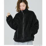 ［Black］ | 【洗える】フリースジップアップジャケット | coca