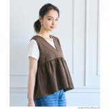 ［Brown］ | フロッキードットペプラムベスト レディース | coca