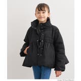 ［Black］ | 親子お揃いウォッシャブル 中綿スタンドカラーフレアブルゾン | coca