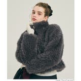 ［Charcoal］ | フェイクファーショートジャケット | coca