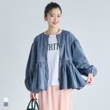 デニムギャザーアウター レディース | coca | 詳細画像1 