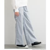 ［Lt.blue］ | 裏微起毛サイドラインリボンパンツ | coca